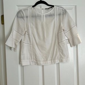ZARA white linen top